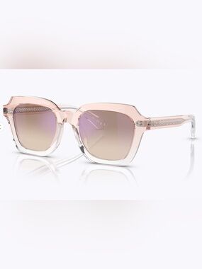 Oliver Peoples - Kienna Transparent Blush Square Sunglasses with Gradient Lenses